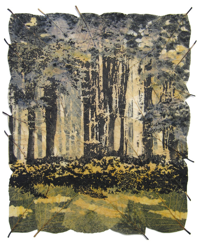 janet-french-summer-evening-screenprint-on-beech-leaves-44x41cm