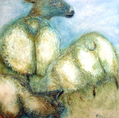 ruth-mccabe-painting-snow-ewes