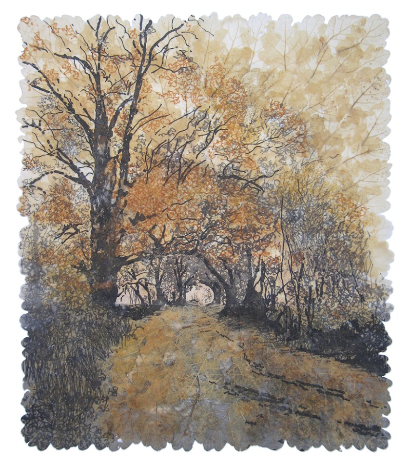 janet-french-copford-walk-screenprint-beech-maple-leaf-paper
