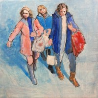 chris-gamble-RETAIL-THERAPY-acrylic-charcoal-43x43cm