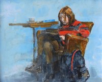 chris-gamble-THE-STUDENT-acrylic-and-charcoal-36x28cm