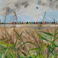 christine-mckechnie-collage-beach-huts-33x33cm