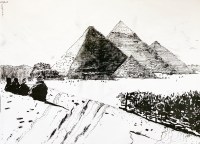 doug-patterson-pyramids-giza-egypt-drawing-charcoal-on-paper